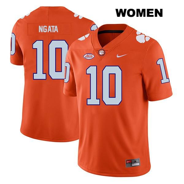 Women's Clemson Tigers #10 Joseph Ngata Stitched Orange Legend Authentic Nike NCAA College Football Jersey FGM2446BM